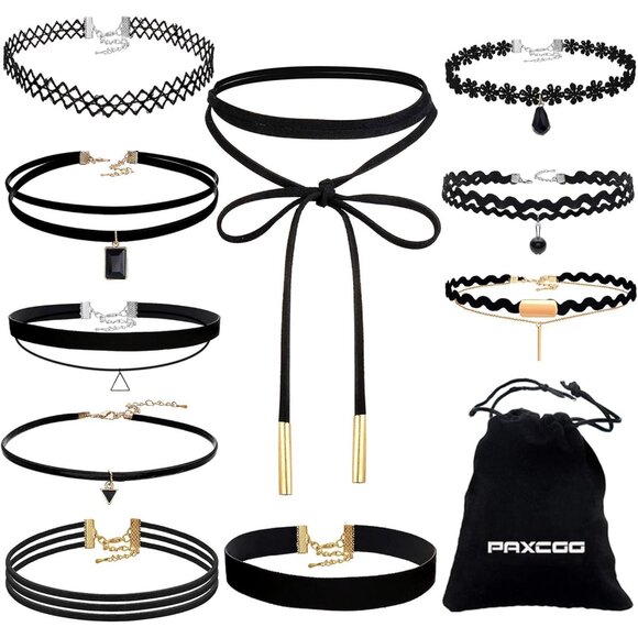 Jewelry - 10PCS Black Velvet Choker Necklaces with A Stroage Bag for Women